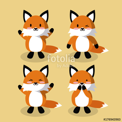 500x500 Cute Fox Icons Icon Vector Illustration Graphic Design Stock