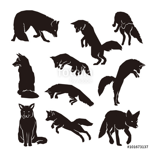 500x500 Fox Silhouette Stock Image And Royalty Free Vector