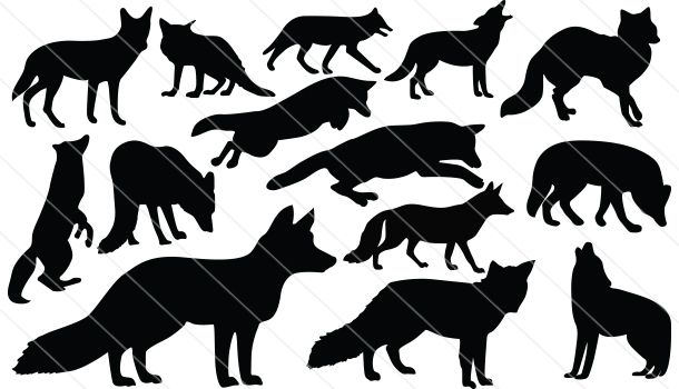 610x350 Fox Silhouette Vector