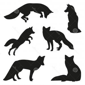 300x300 Red Sitting Fox Silhouette Vector Createmepink