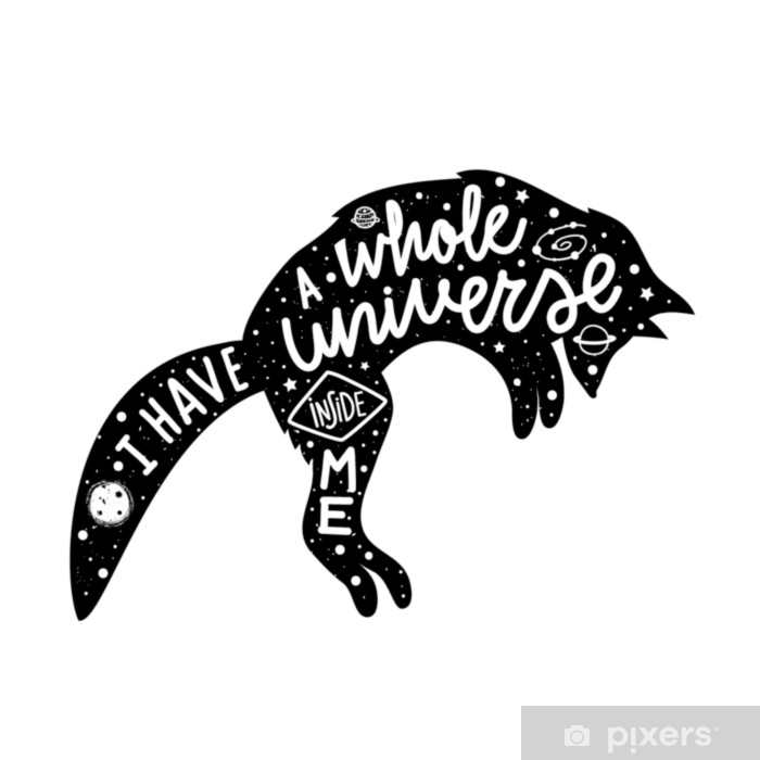 700x700 Vector Illustration With Jumping Fox Silhouette And Lettering