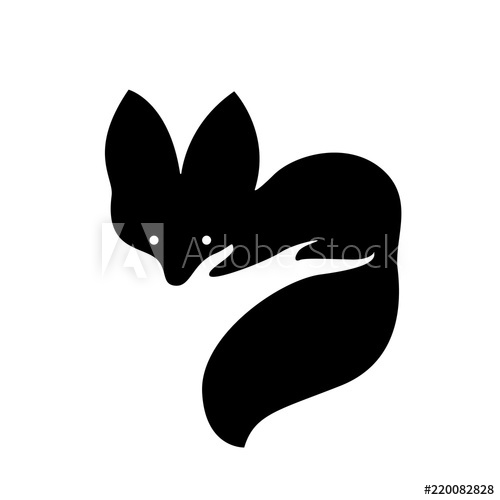 500x500 Black Fox Silhouette Vector