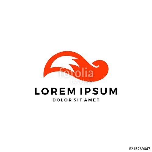 500x500 Fox Tail Logo Vector Element Icon Illustration Stock Image
