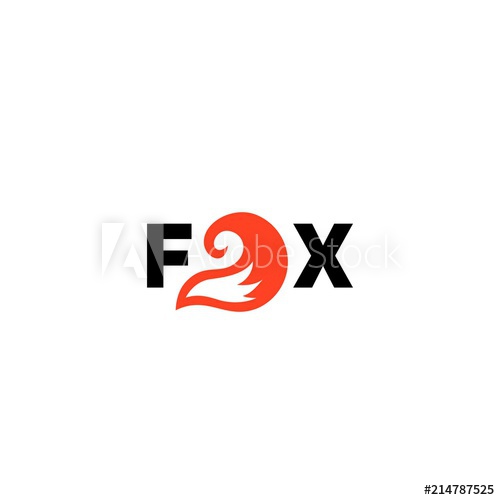 500x500 Fox Tail Word Mark Logo Type Vector