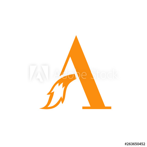 500x500 Initial Letter A With Fox Tail Logo Design Template Vector