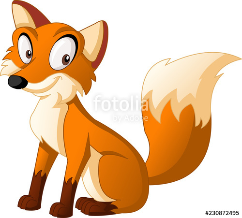 500x451 Cartoon Cute Fox Vector Illustration Of Funny Happy Animal