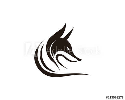 500x400 Fox Looking Away Vector Logo On Isolated White Background Logo