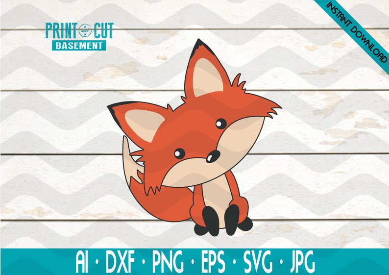794x561 Fox Fox Vector Fox Clipart Baby Fox Woodland Etsy