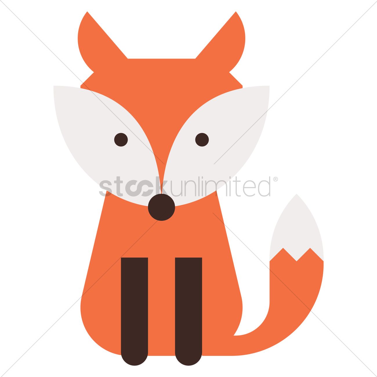 1300x1300 Cartoon Fox Vector Image