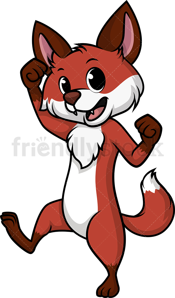 703x1196 Cheerful Fox Cartoon Clipart Vector