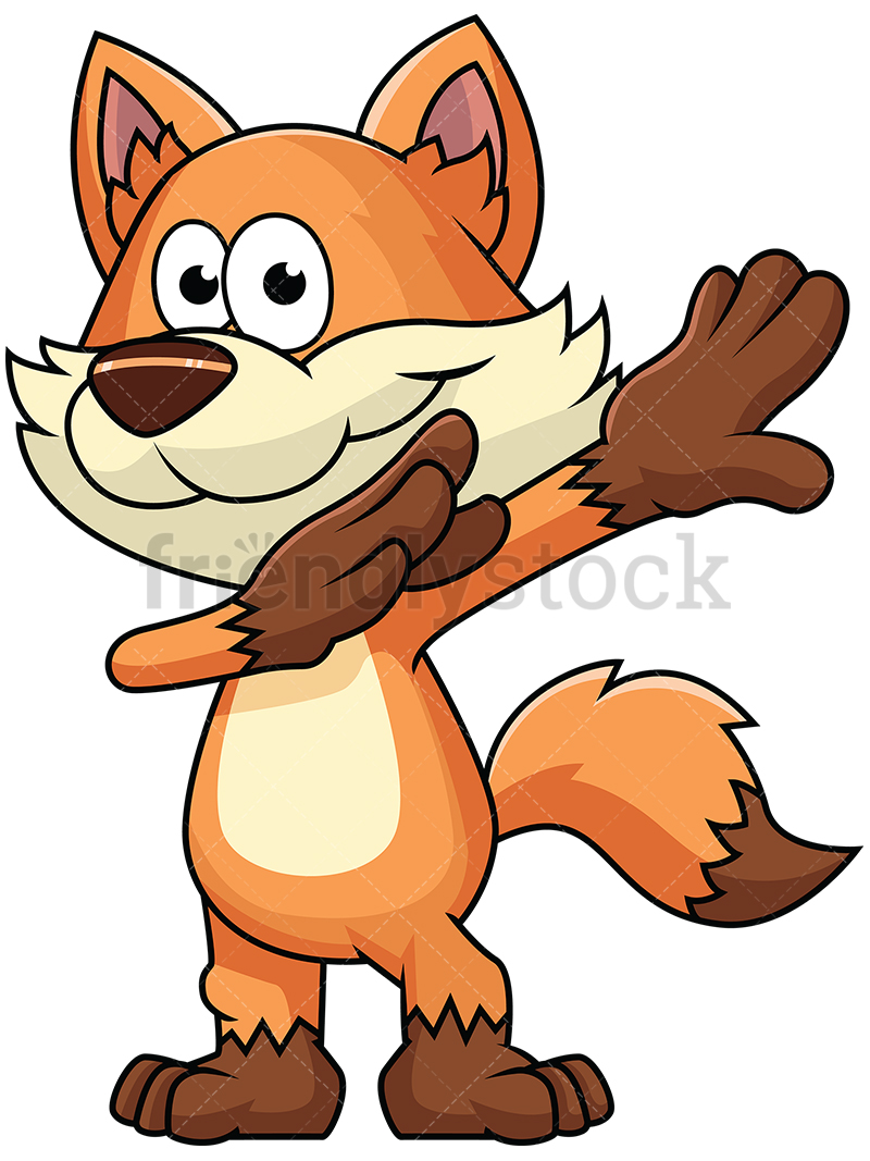800x1067 Dabbing Fox Vector Cartoon Clipart