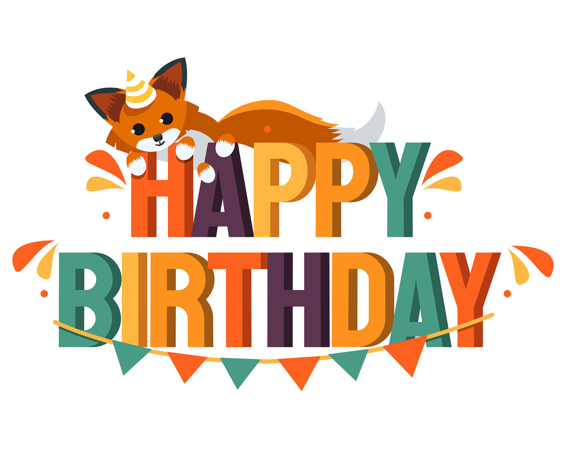 1136x936 Happy Birthday Animal Fox Vector Art Graphics