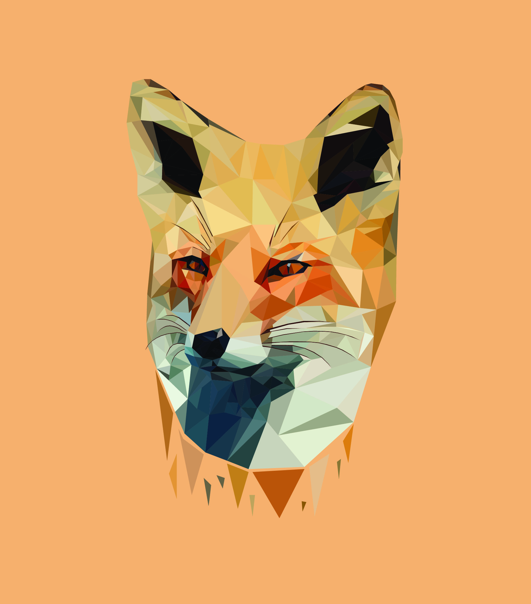 1792x2040 Low Poly Fox Vector Art Marshall's It Artwork