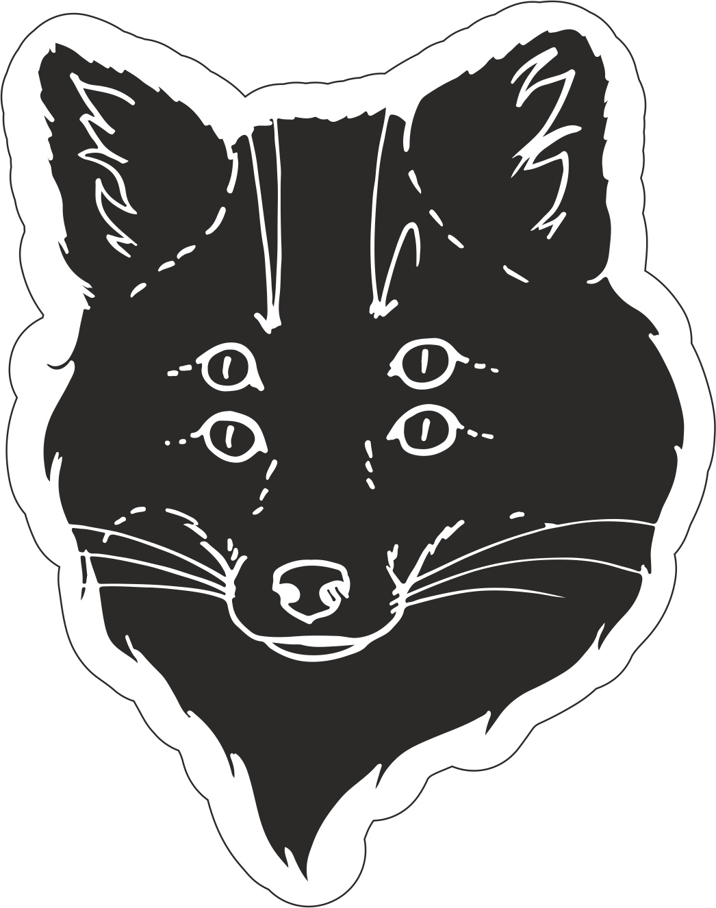 1046x1326 Black Fox Sticker Vector Art Free Vector Cdr Download