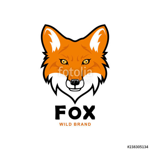 500x500 Fox Head Character Red Fox Vector Mascot Stock Image