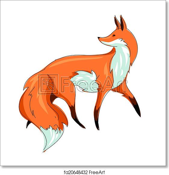 561x581 Free Art Print Of Vector Illustration Red Fox Vector Illustration
