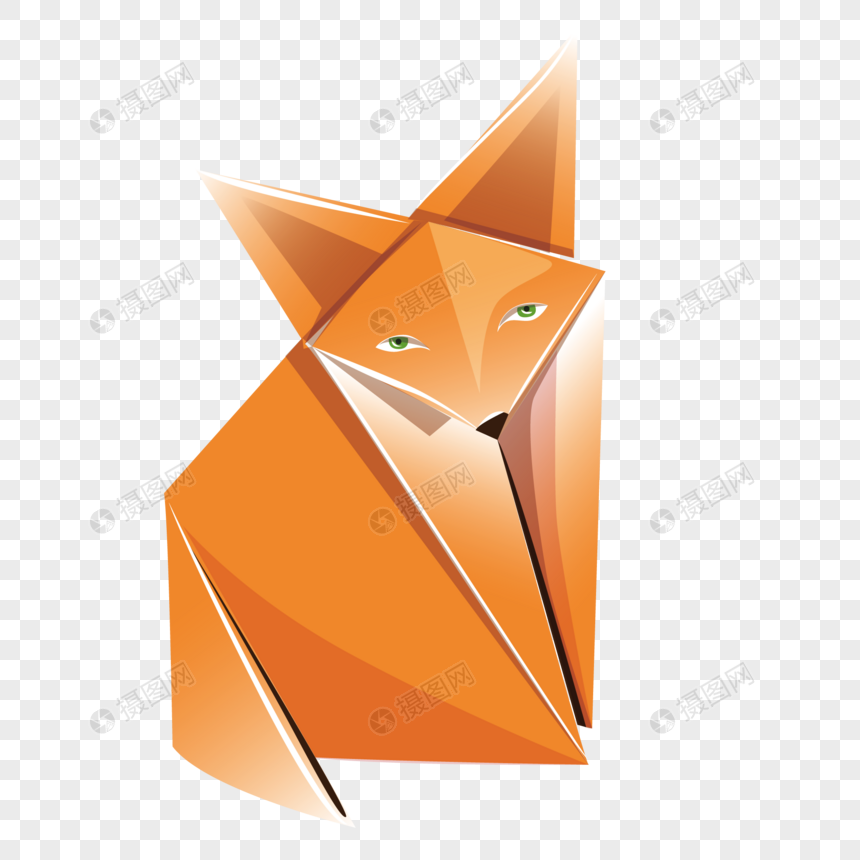 860x860 Cartoon Origami Fox Vector Material Png Image Picture Free