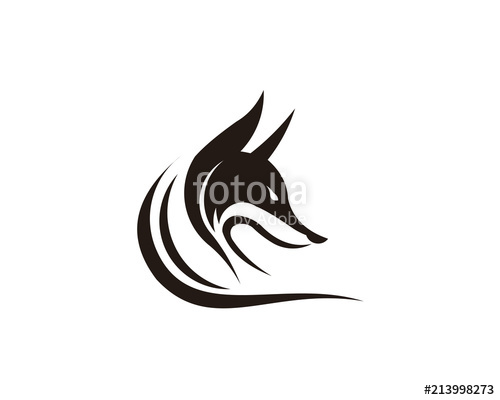 Fox Looking Away Vector Logo On Isolated White Background Logo 500x400 Fox Looking Away Vector Logo On Isolated White Background Logo