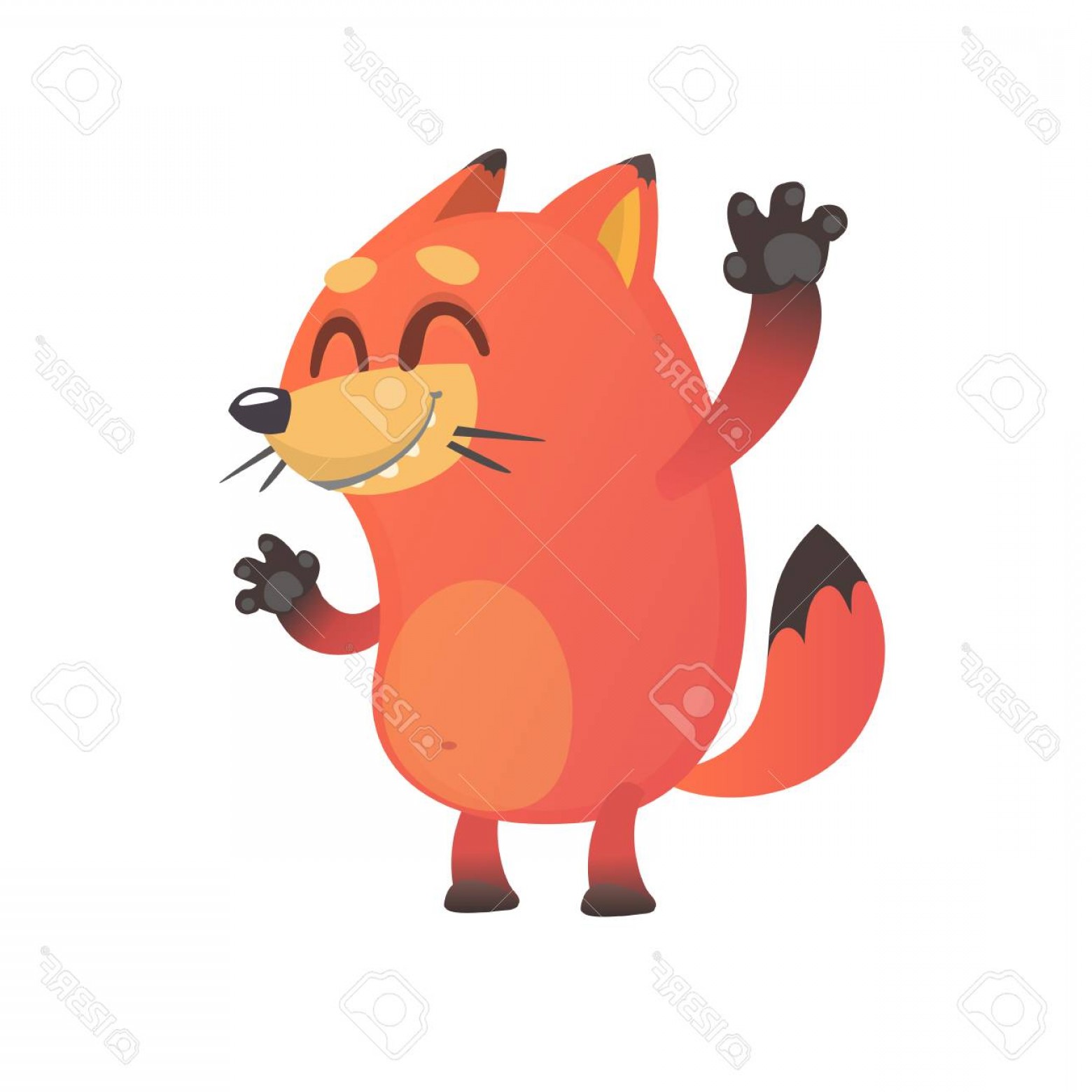 Photostock Vector Cute Funny Fox Mascot Waving Hand And Get 1560x1560 Photostock Vector Cute Funny Fox Mascot Waving Hand And Get