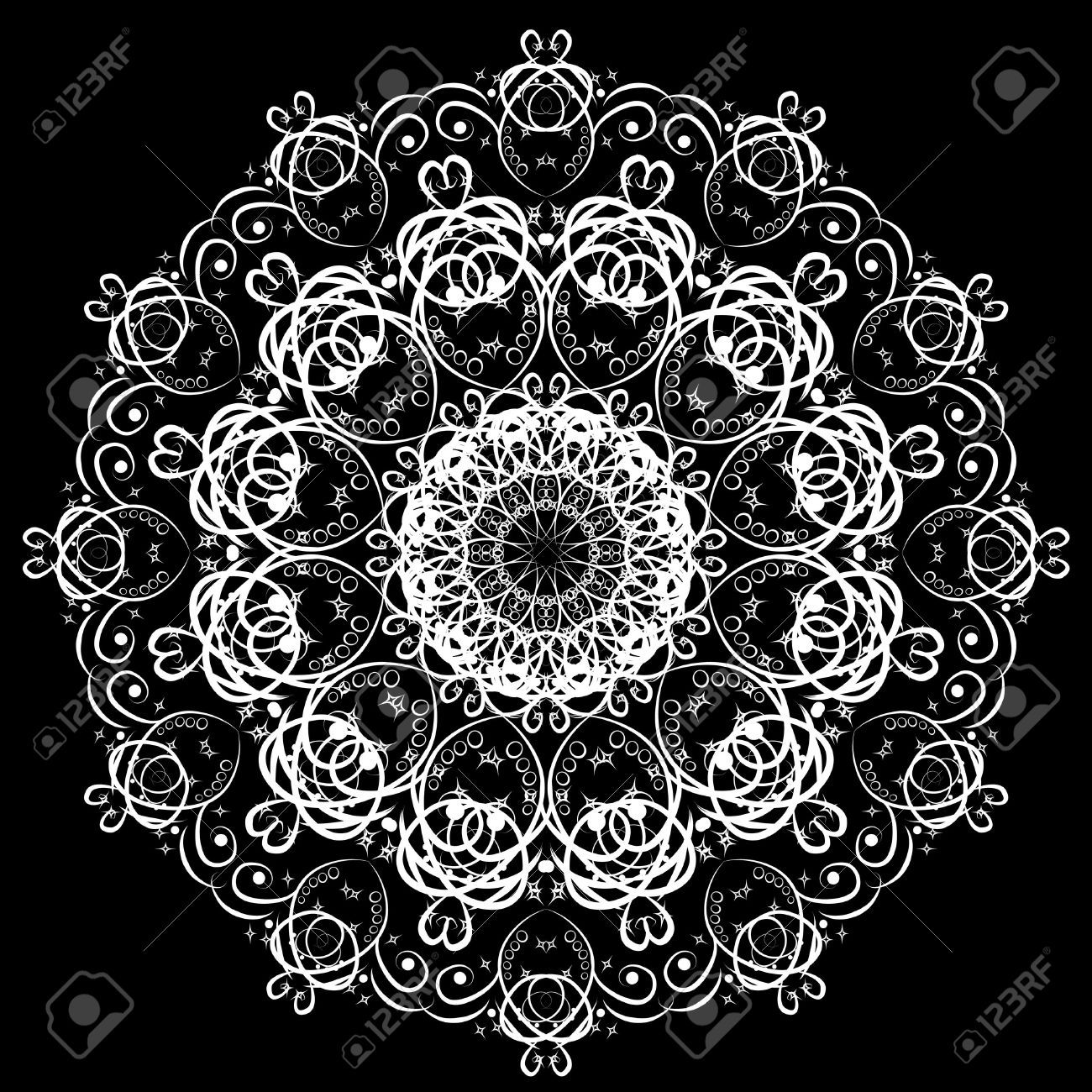 1300x1300 Fractal Black And White Vector Fractal Geometric Design