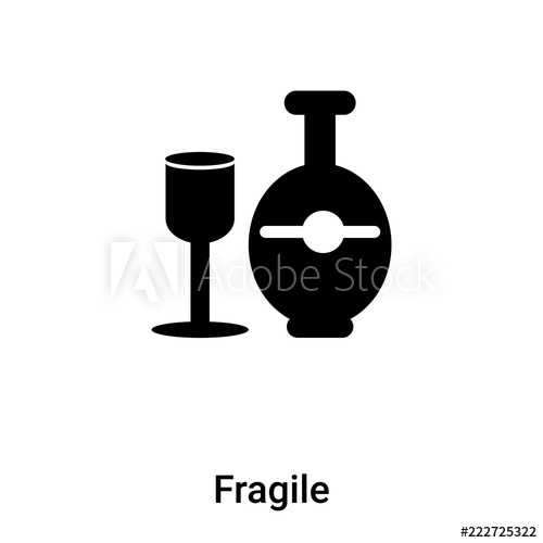 500x500 Fragile Icon Vector Isolated On White Background, Logo Concept