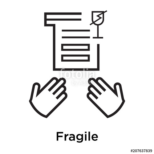 500x500 Fragile Icon Vector Sign And Symbol Isolated On White Background