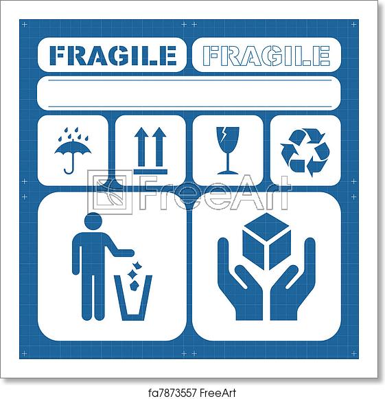 561x581 Free Art Print Of Safety Fragile Icon Set Vector Safety Fragile