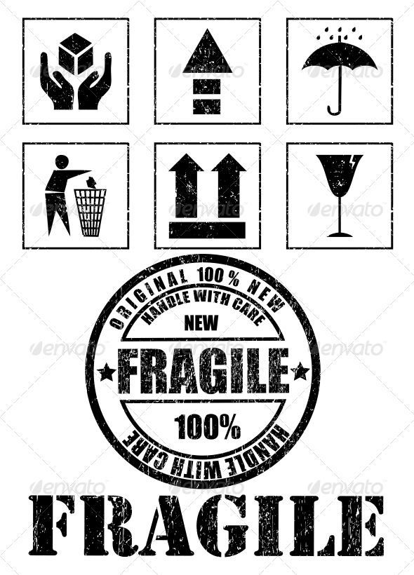 590x820 Safety Fragile Signs And Stamp Vector