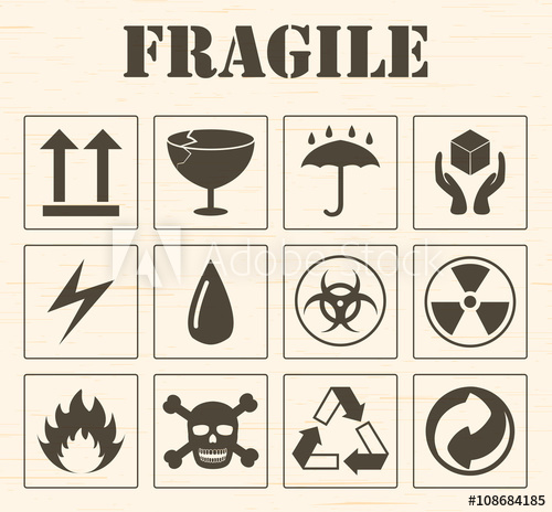 500x464 Fragile Logo Set