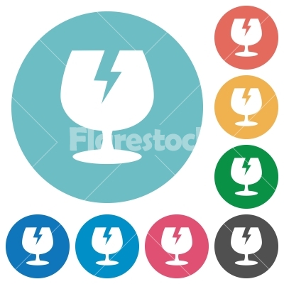 400x400 Fragile Symbol Flat Round Icons