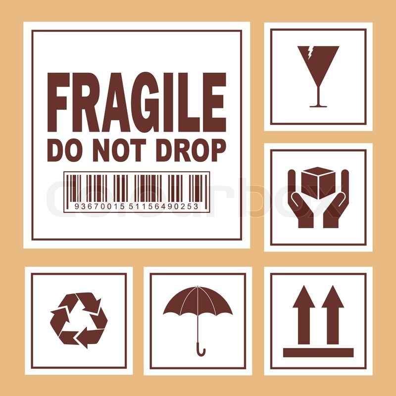 800x800 Fragile Symbol On Cardboard Stock Vector Colourbox