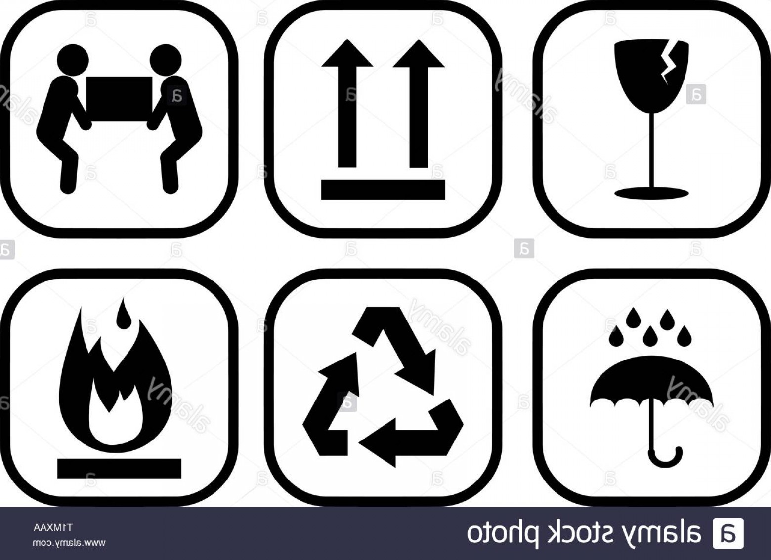 1560x1134 Packaging Symbols Vector For Flammable Fragile Heavy Recycle Keep