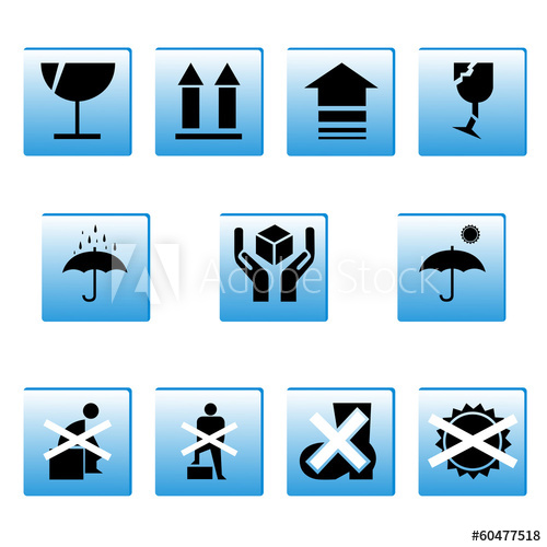 500x500 Fragile Symbol Vector On White Background