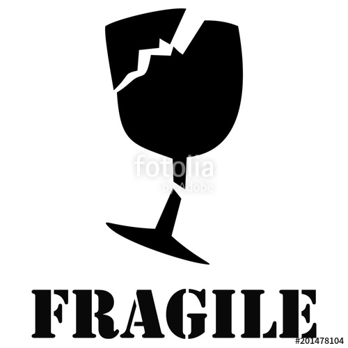 500x500 Black Sign Fragile Vector Stock Image And Royalty Free Vector