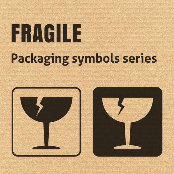 600x600 Fragile Packaging Icons Series Vector Free Download