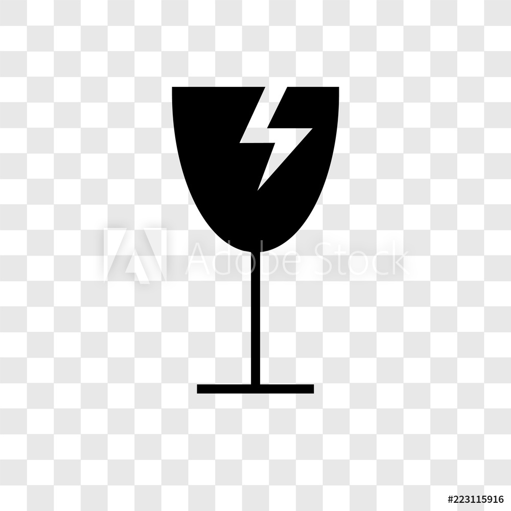 1000x1000 Fragile Vector Icon Isolated On Transparent Background, Fragile