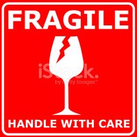 200x200 Red Sign Fragile Vector Illustration Stock Vectors