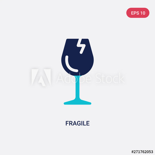 500x500 Two Color Fragile Vector Icon From Delivery And Logistic Concept