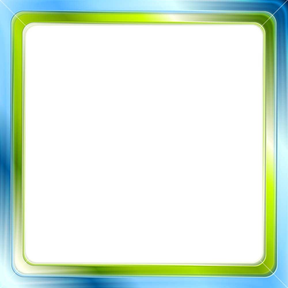1000x999 Blue And Green Bright Frame On White Background Vector Graphic