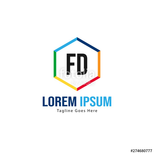 500x500 Initial Fd Logo Template With Modern Frame Minimalist Fd Letter
