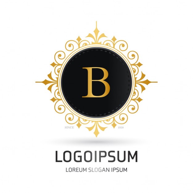 626x626 Logo With A Round Golden Frame Vector Free Download