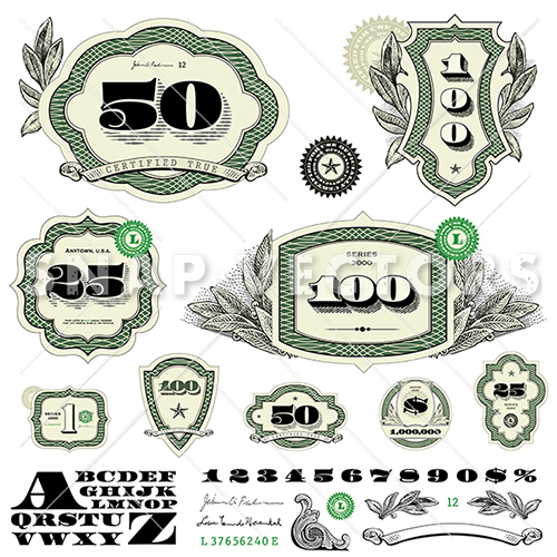 500x500 Money Logo Vector Frame Set