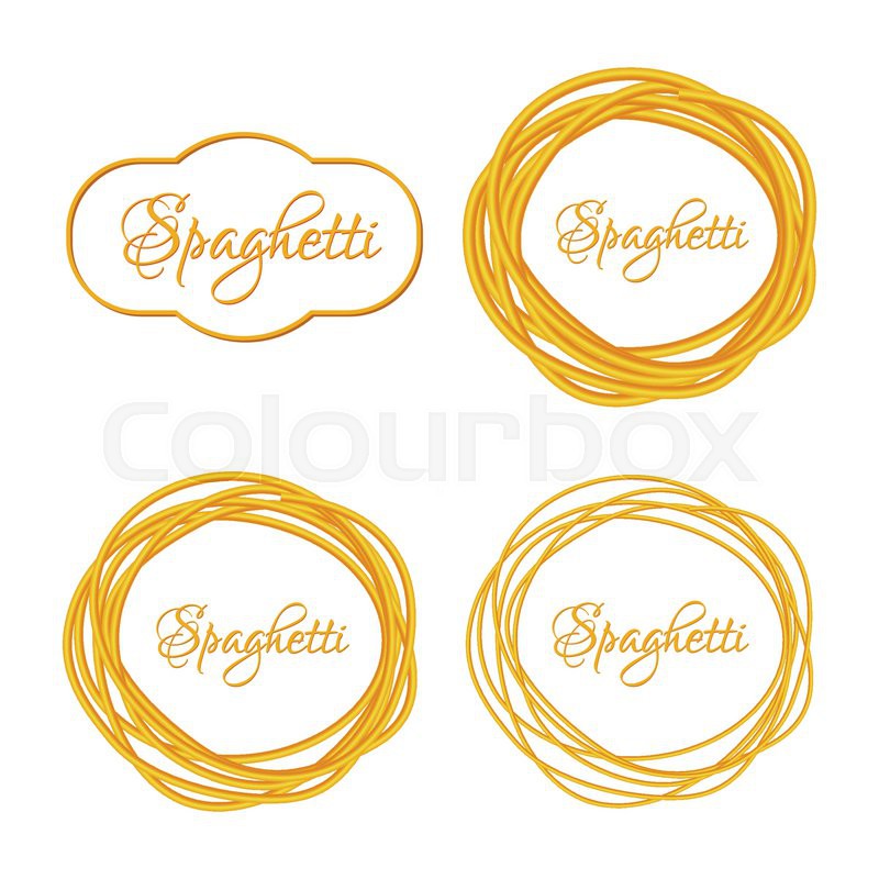 800x800 Set Of Realistic Twisted Spaghetti Stock Vector Colourbox