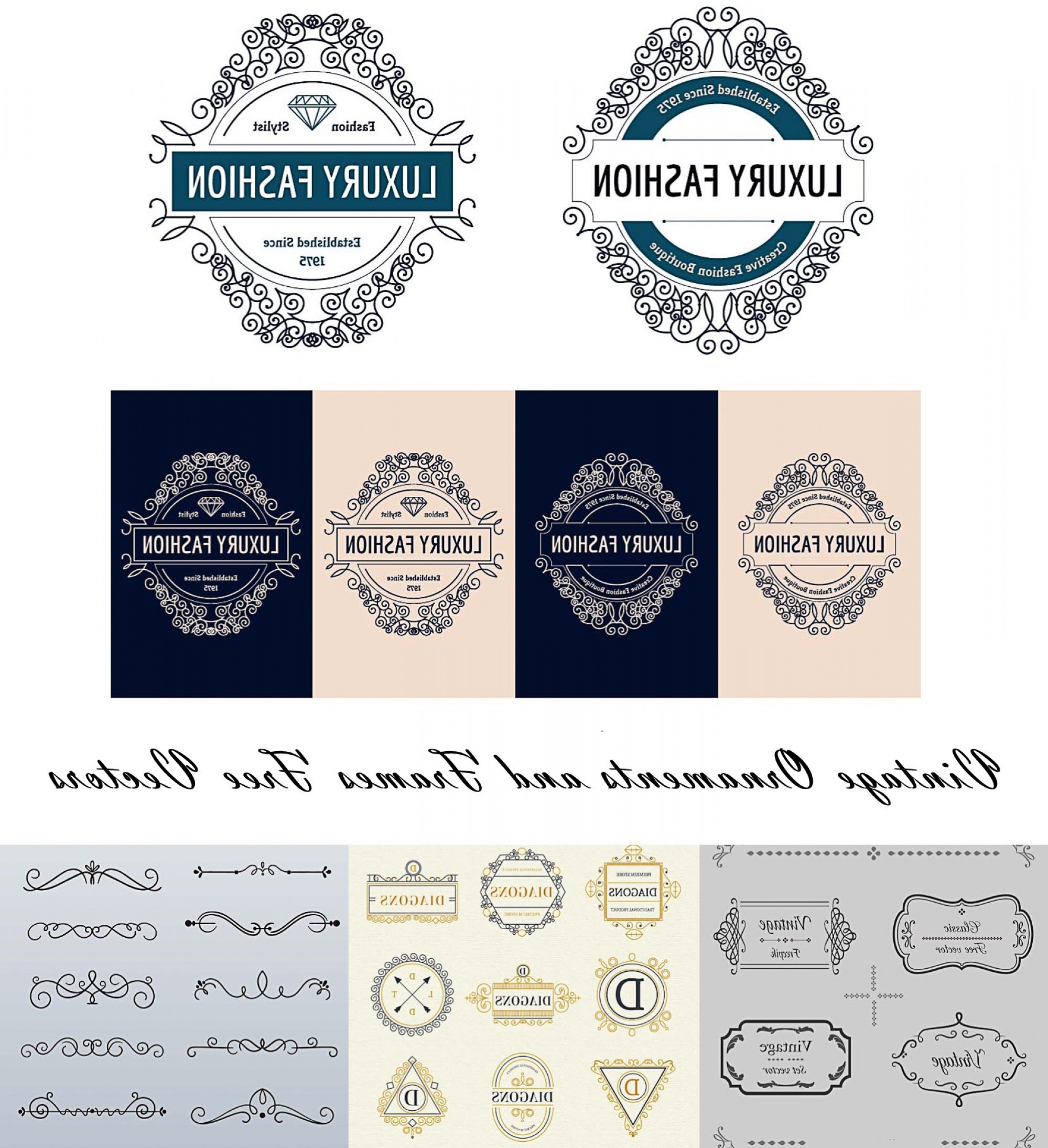 1999x2190 Vintage Border Ornaments And Logos Vector Catchsplace