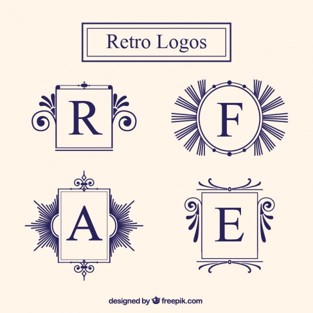 626x626 Vintage Logo Frames Set Vector Free Download