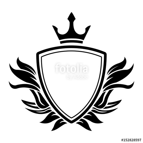 500x500 Decorative Shield Crown Heraldry Victorian Elegant Frame Vector