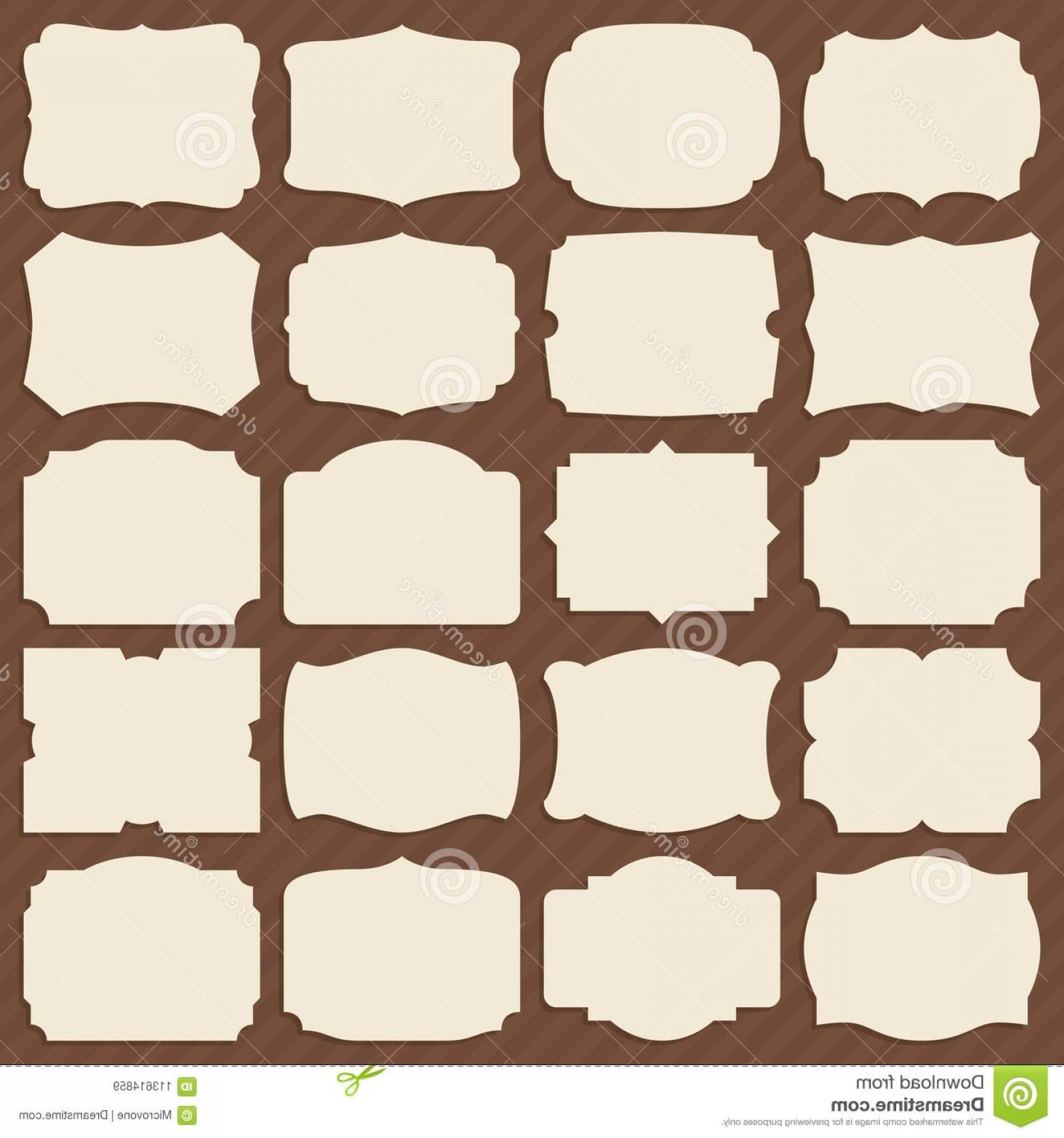 1560x1668 Retro Blank Paper Label Shapes Vintage Elegant Frames Wedding