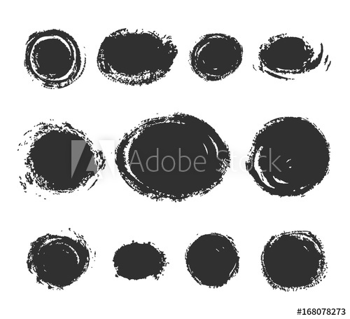 500x455 Set Of Round Text Box Black Acrylic Vector Stains Isolated