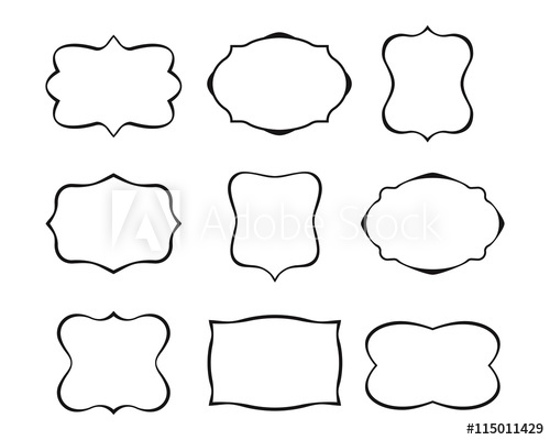 500x400 Collection Of Vintage Frames Label Shapes Vector Illustration