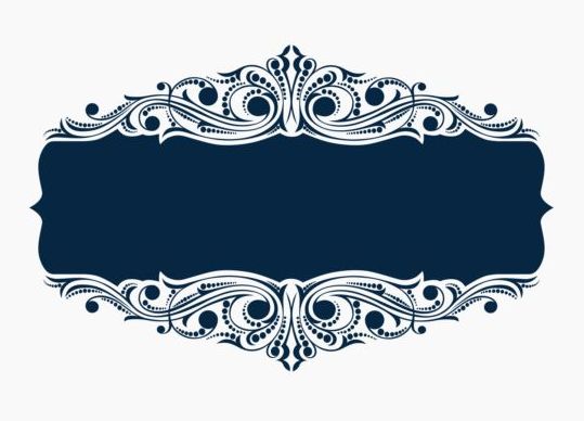 539x388 Beautiful Blue Floral Frame Vector Free Download